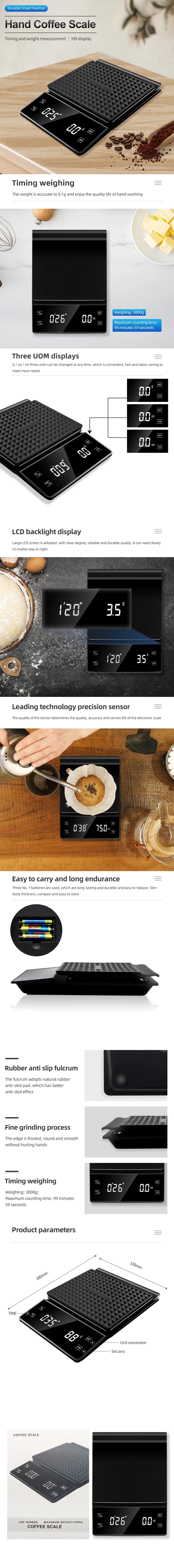 Digital Coffee Scale with Timer