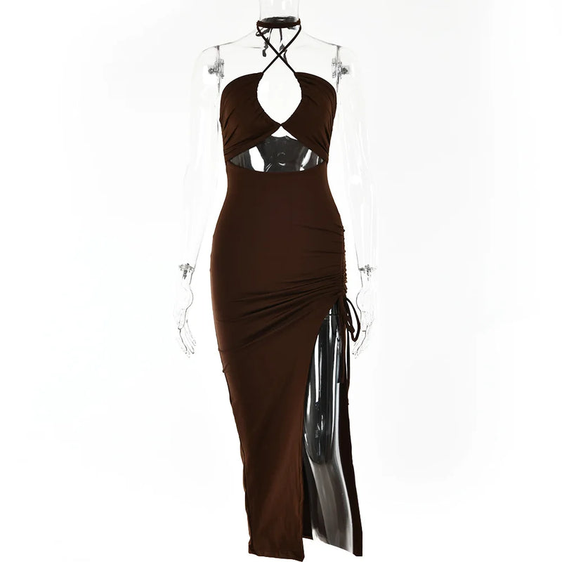 Muse™ V-Neck Cut-Out Midi Dress