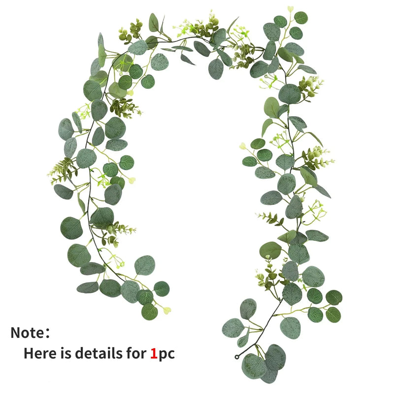 Artificial Eucalyptus Garland with Flowers